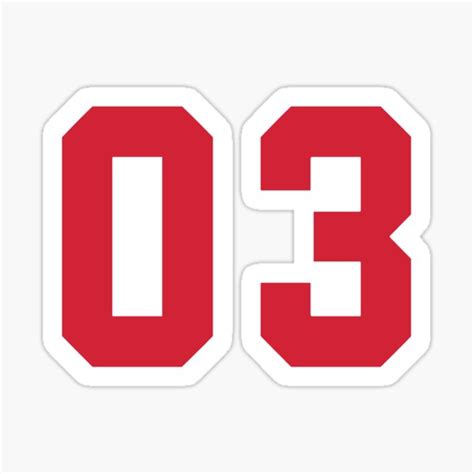 "Number three Red Color" Sticker for Sale by Kanokhime | Redbubble