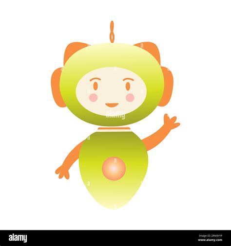 Chatbot or robot waving cheerfully. Virtual assistant, artificial ...