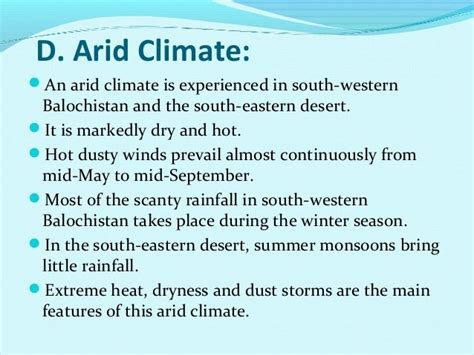 Climatic zones of pakistan