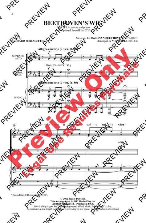 Beethoven's Wig (SATB ) by Ludwig van Beetho | J.W. Pepper Sheet Music