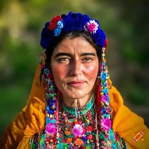 Portrait of an indigenous iranian islander guide in traditional attire