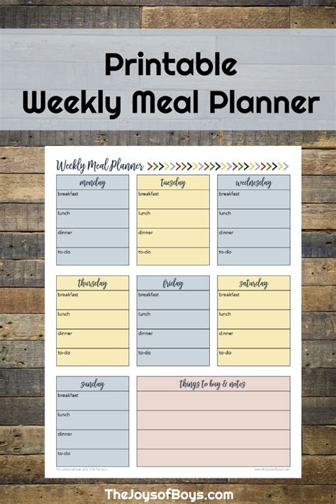 Free Weekly Meal Planner Printable for Busy Families