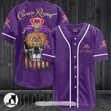 US Flag Black Skull Crown Royal Baseball Jersey – CAT Family
