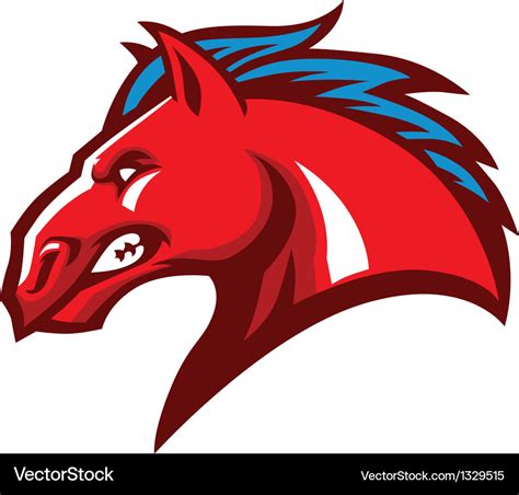 Angry horse head mascot Royalty Free Vector Image