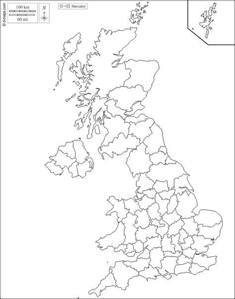 United Kingdom free map, free blank map, free outline map, free base map outline, counties 1995 ...