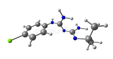 Proguanil Molecular Structure Isolated On Black Stock Illustration - Illustration of chemical ...