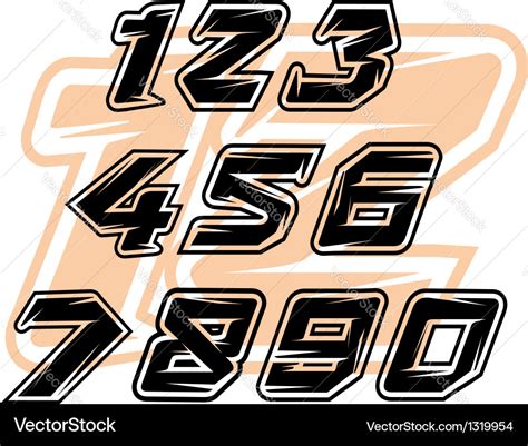 Free Race Car Number Fonts Vector / Vector Number Pack 9 | Racing ...