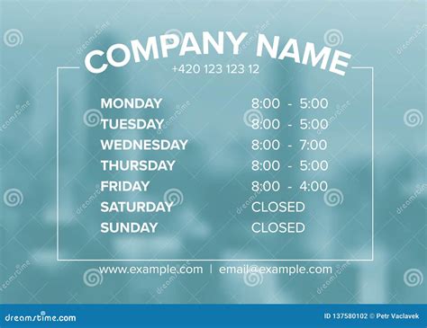 Shop Opening Time Hours Vector Template Stock Vector - Illustration of ...