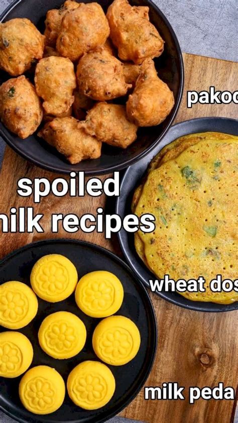 spoiled milk recipes | wheat dosa or chilla | pakoda & kesar peda sweet [Video] | Recipe [Video ...