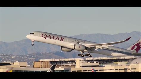 QATAR 🇶🇦 Airbus A350-1000 Takeoff From LAX airport 🛫 to Doha 🛬 - YouTube