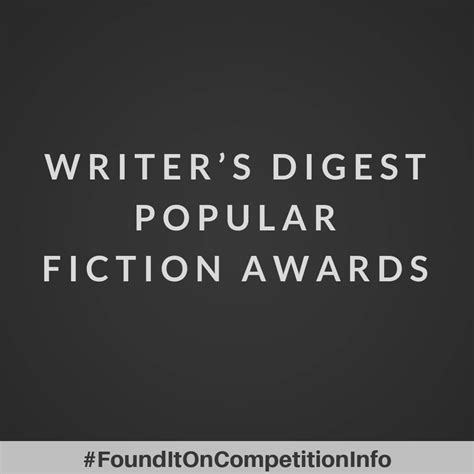 Writer’s Digest Popular Fiction Awards | Competition Info