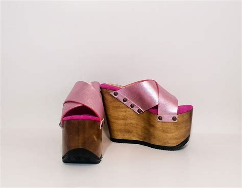 90s Style Platform Sandals Made of Leather - Etsy