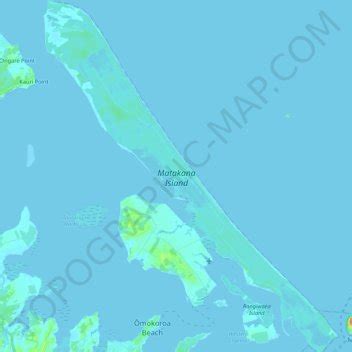 Matakana Island topographic map, elevation, terrain