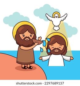 Baptism Jesus Holy Spirit Vector Illustration Stock Vector (Royalty ...