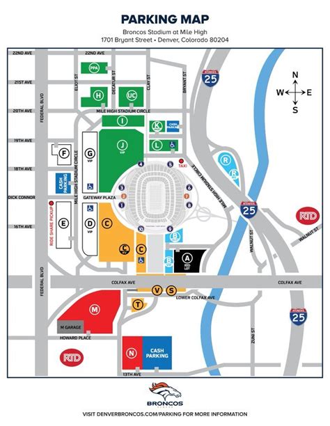 Empower Field at Mile High Parking 2024: Denver Broncos Stadium - SeatGraph