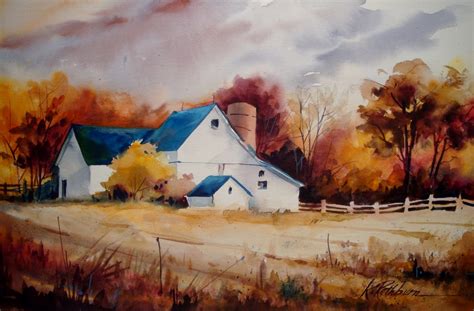 Kathy Los-Rathburn, watercolorist: Fall on the Farm