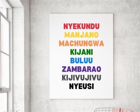 Swahili Colors Wall Art Printswahili Language - Etsy