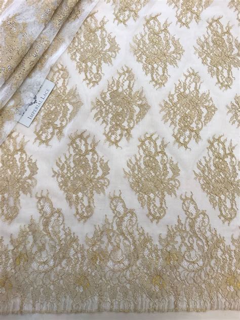 Gold lace fabric - Chantilly lace - lace fabric from Imperiallace.com