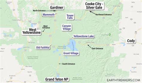 Map Of Hotels Near Yellowstone N - London Top Attractions Map