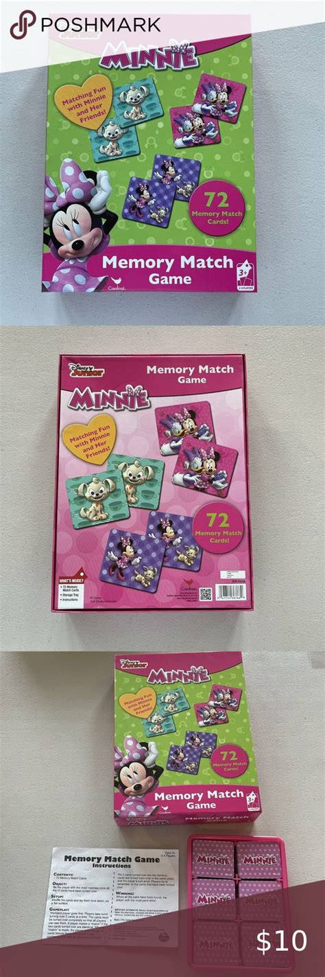 Disney Junior MINNIE MOUSE Memory Match Card Game Matching 71 Cards 1 ...