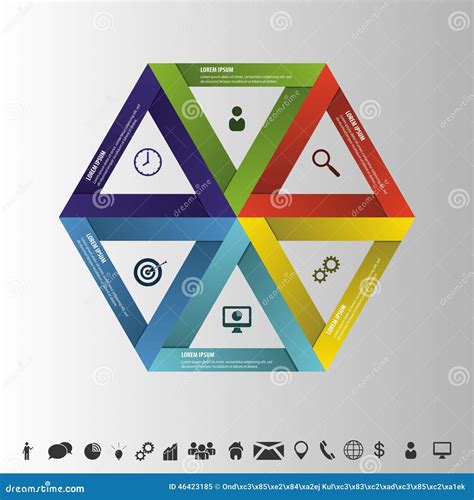 Infographic Strategy in Hexagon. Successful Business Stock Vector - Illustration of chart ...