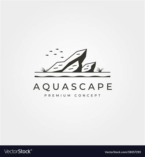 Aquascape aquarium logo vintage symbol design Vector Image