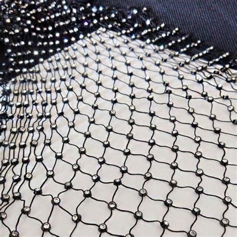 1 Yard Fishnet Fabric Diamante Crystal Rhinestone Trim For Clothes DIY Accessory | eBay