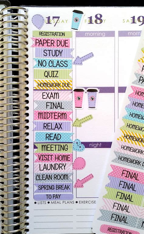 NEW VERSION 95 College Stickers 2.0 School Stickers Stripes - Etsy