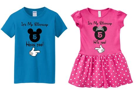 Disney Twin Shirts Disney Twins Birthday Shirts Birthday - Etsy