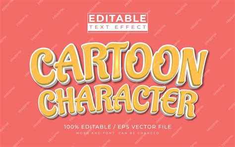 Premium Vector | Editable 3d text effects cartoon character