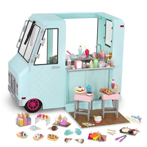 Our Generation BD37252 Sweet Stop Ice Cream Truck Doll Accessories, Various, 18 inch/ 46 cm ...