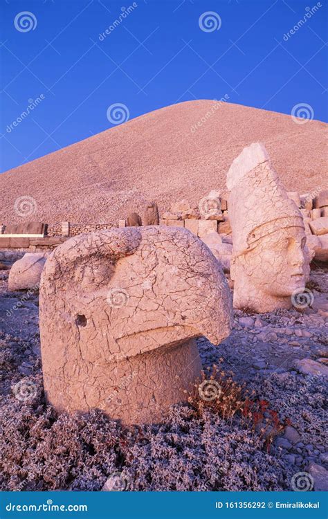 Mount Nemrut in Turkey. stock photo. Image of archaeological - 161356292