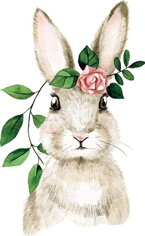 cute watercolor illustration with easter bunny. realistic drawing of a ...