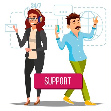 Technical Support Vector. Operator At work. Online Tech Support. Flat Isolated Illustration ...