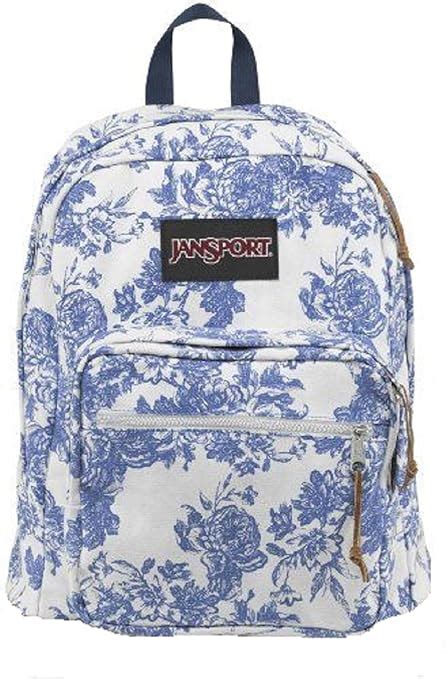 Jansport Superbreak White/Blue Wash Vintage Floral Backpack : Amazon.in ...