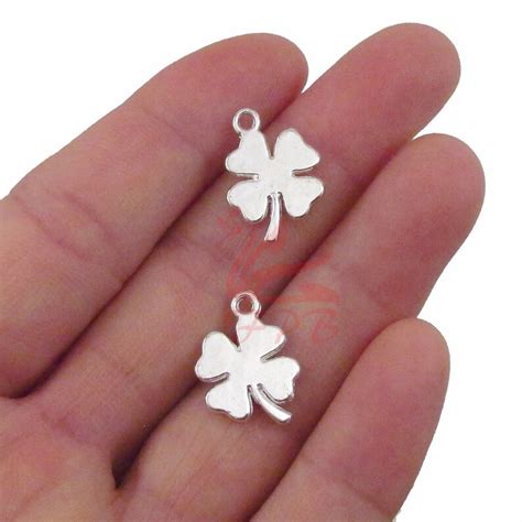 10 Four Leaf Clover Charms 18mm Wholesale Silver Plated Lucky | Etsy