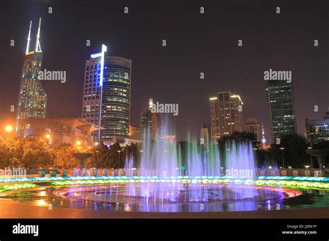 People’s Square Shanghai night cityscape in Shanghai China Stock Photo - Alamy