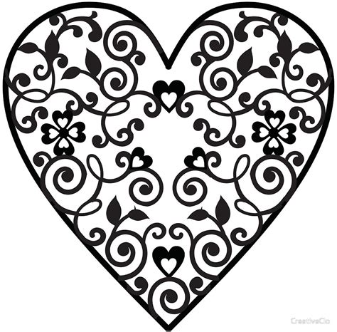 Filigree Heart Drawing | Free download on ClipArtMag