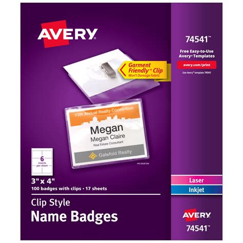 Avery Badge Inserts Template