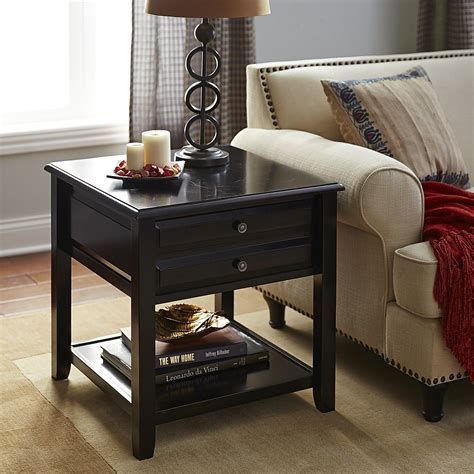 Side Table For Living Room With Drawers - End Table Tables Small Drawers Drawer Storage Narrow ...