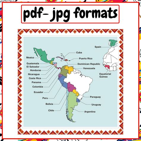 Hispanic heritage month classroom decor | Hispanic Countries flags-map ...