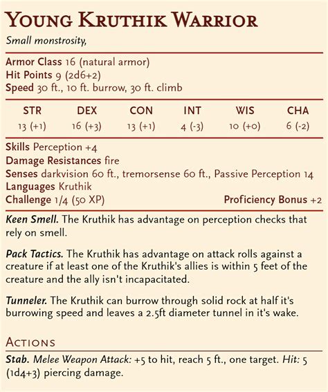 Kruthik reworks + expansions : r/DnDHomebrew