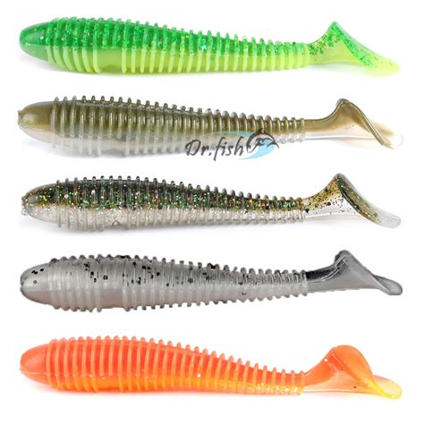 Dr.Fish Soft Plastic Lure Bait Bass Fishing Shiner Paddle Tail Summer ...