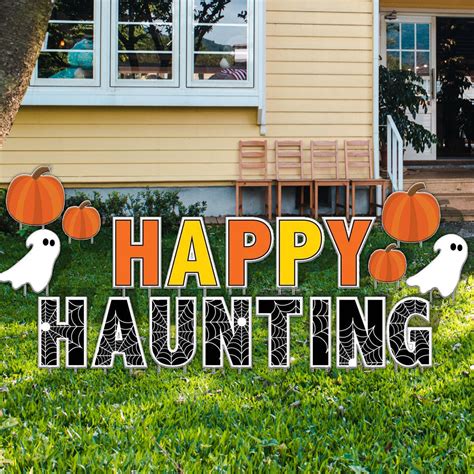 Happy Haunting Halloween Yard Letters Halloween Lawn | Etsy