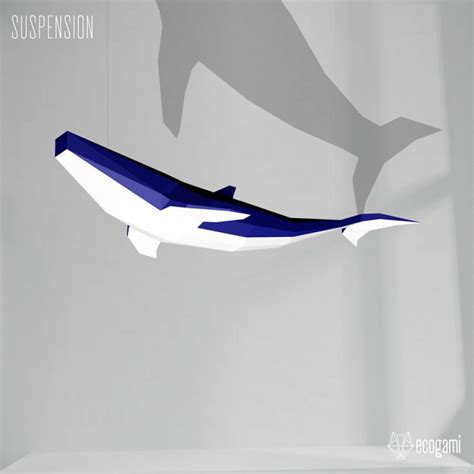 Blue whale papercraft template