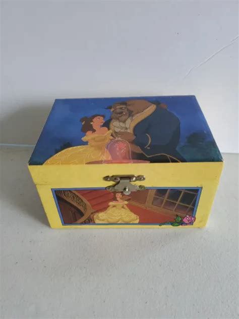 WORKS! DISNEY BEAUTY & the BEAST Belle Musical Jewelry Box Vintage 90s Music $21.25 - PicClick