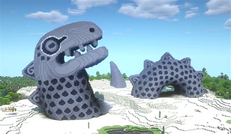 A giant stone statue of a snake : r/Minecraft