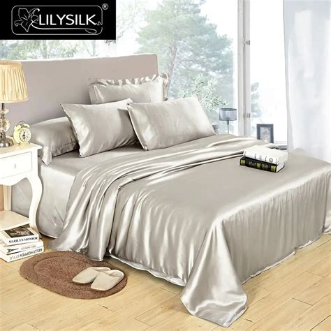 LilySilk Duvet Cover Silk 100 Pure Mulberry 25 momme Silk Natural Seamless Luxury queen king ...