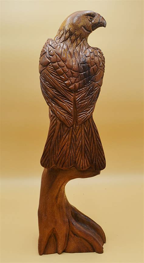 Vintage Wood Eagle Carving, Large Wood Eagle Statue