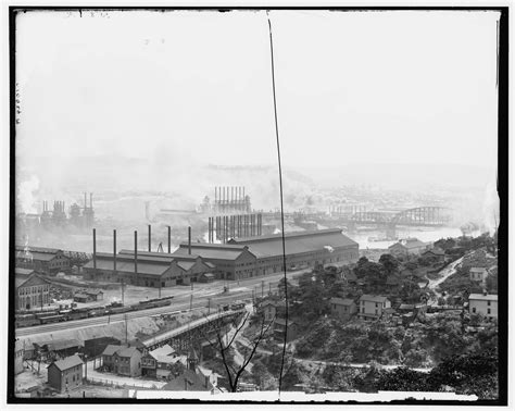 Carnegie Steel Plant, Homestead, 1905. In 1901 Carnegie sold his operations to U.S. Steel. The ...